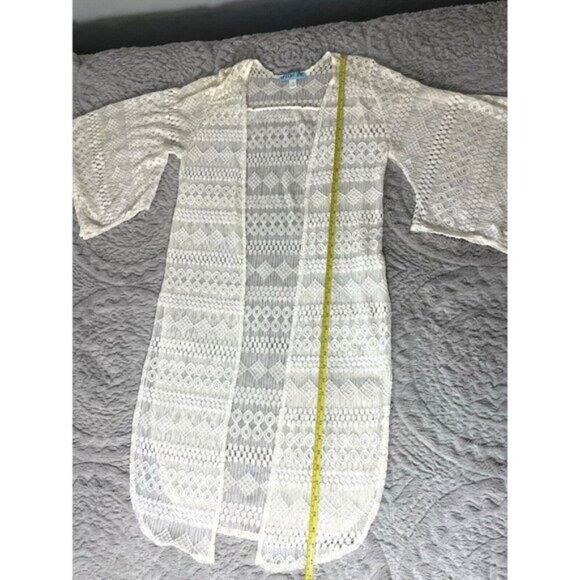 Aina Be Ivory Flowy Women's Lace Cardigan, Swimsuit Cover Sz Small - Picture 6 of 8